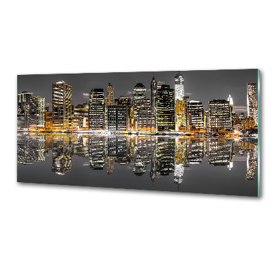 Pannello paraschizzi cucina con stampa che rappresenta New York di notte