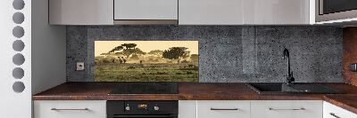 Pannello paraschizzi cucina con stampa di giraffe nella savana