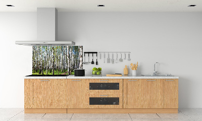 Rivestimento parete cucina con motivo Foresta di betulle