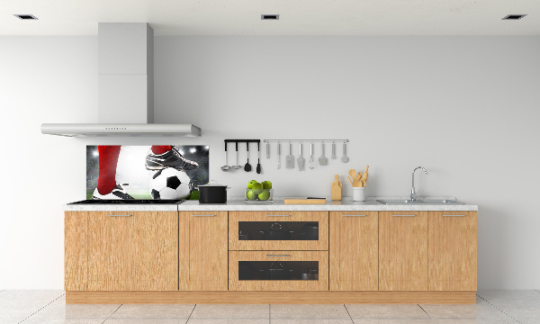 Pannello retrocucina con gambe da calciatore