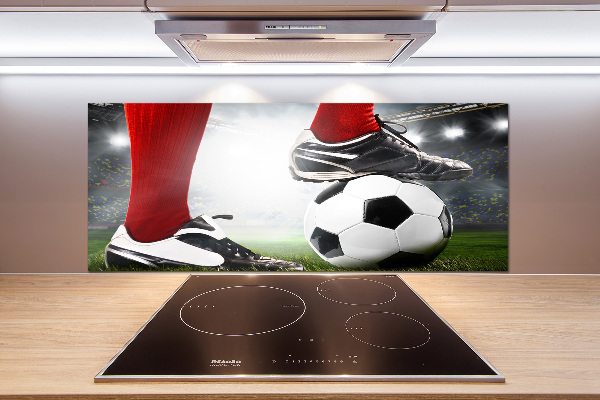 Pannello retrocucina con gambe da calciatore