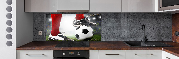 Pannello retrocucina con gambe da calciatore