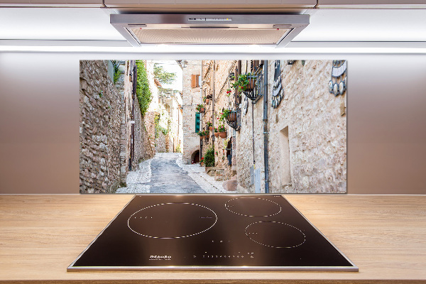 Pannello paraschizzi cucina con stampa Viale cittadino