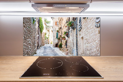 Pannello paraschizzi cucina con stampa Viale cittadino
