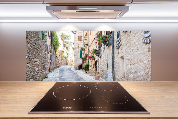 Pannello paraschizzi cucina con stampa Viale cittadino