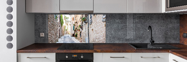 Pannello paraschizzi cucina con stampa Viale cittadino