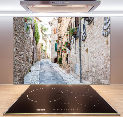 Pannello paraschizzi cucina con stampa Viale cittadino