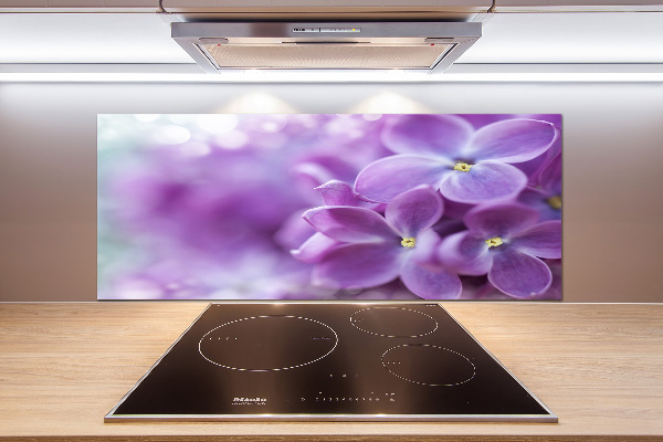 Rivestimento parete cucina con motivo di fiori di lillà