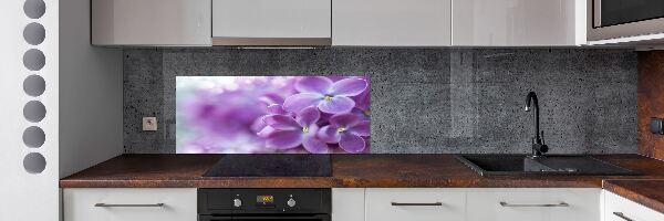 Rivestimento parete cucina con motivo di fiori di lillà