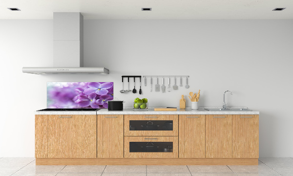 Rivestimento parete cucina con motivo di fiori di lillà