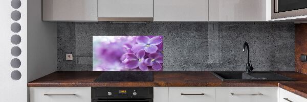 Rivestimento parete cucina con motivo di fiori di lillà