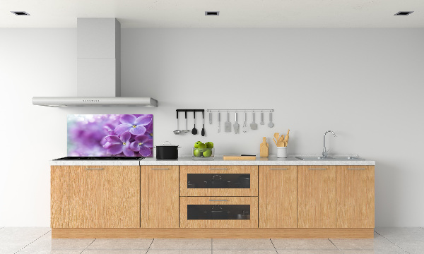 Rivestimento parete cucina con motivo di fiori di lillà