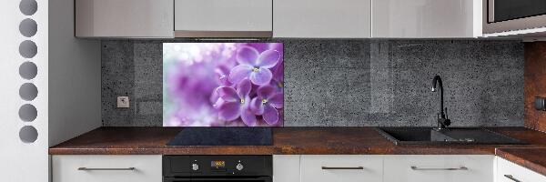 Rivestimento parete cucina con motivo di fiori di lillà