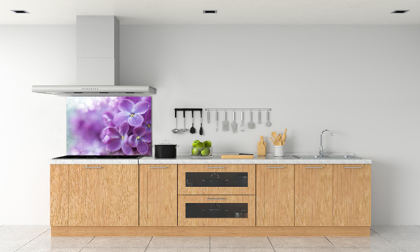 Rivestimento parete cucina con motivo di fiori di lillà