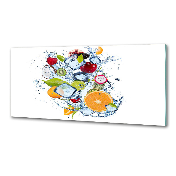 Pannello paraschizzi cucina con motivo frutta e ghiaccio