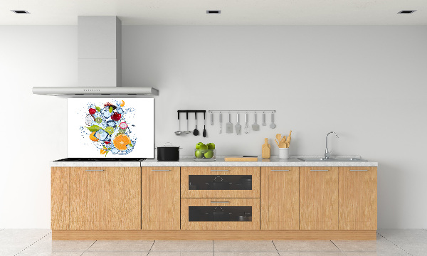 Pannello paraschizzi cucina con motivo frutta e ghiaccio