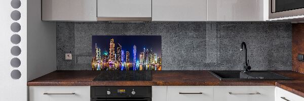 Pannello retrocucina con motivo Dubai di notte