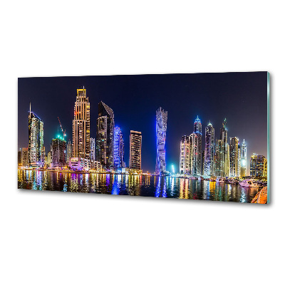Pannello retrocucina con motivo Dubai di notte