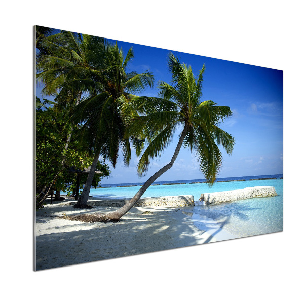 Pannello paraschizzi cucina con stampa a tema spiaggia tropicale