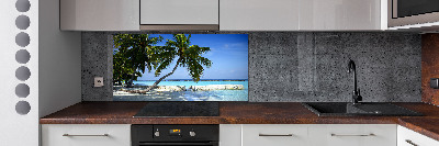 Pannello paraschizzi cucina con stampa a tema spiaggia tropicale