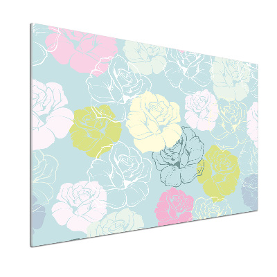 Pannello paraschizzi cucina con motivo a rose