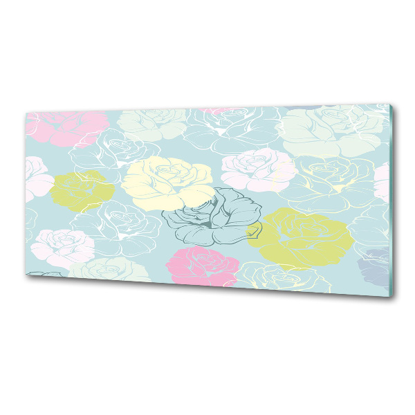 Pannello paraschizzi cucina con motivo a rose