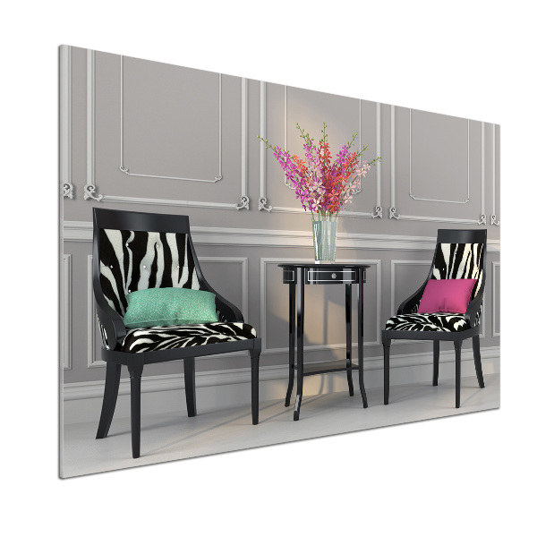 Pannello paraschizzi cucina con motivo a due sedie