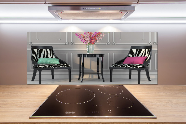 Pannello paraschizzi cucina con motivo a due sedie