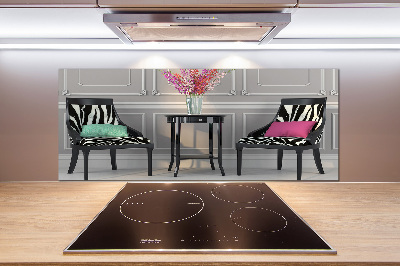 Pannello paraschizzi cucina con motivo a due sedie