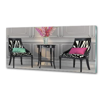 Pannello paraschizzi cucina con motivo a due sedie