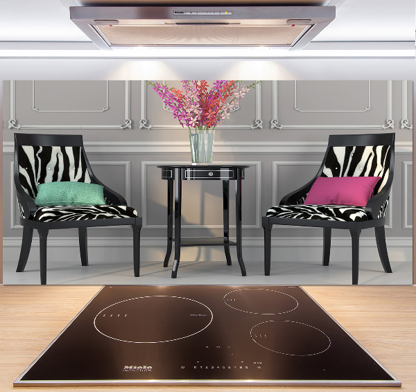 Pannello paraschizzi cucina con motivo a due sedie