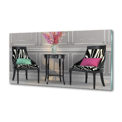 Pannello paraschizzi cucina con motivo a due sedie