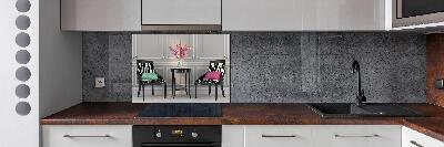 Pannello paraschizzi cucina con motivo a due sedie