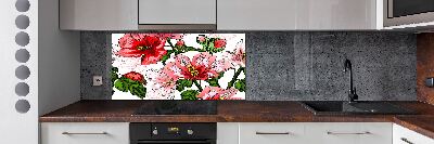 Rivestimento parete cucina con motivo ibisco