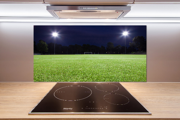 Rivestimento parete cucina con motivo a campo da calcio