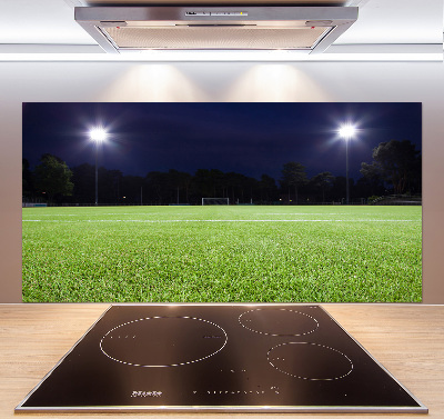 Rivestimento parete cucina con motivo a campo da calcio