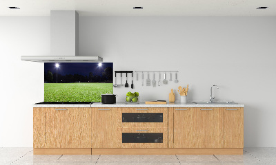 Rivestimento parete cucina con motivo a campo da calcio