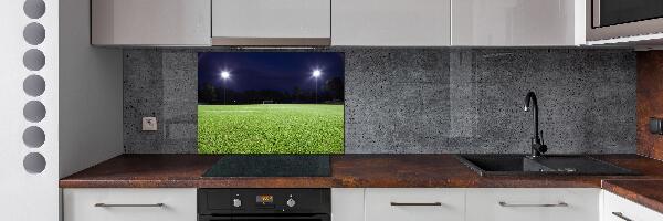Rivestimento parete cucina con motivo a campo da calcio