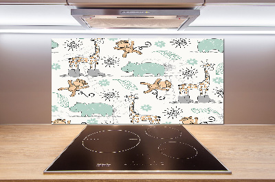 Pannello retrocucina con decorazione a tema animali