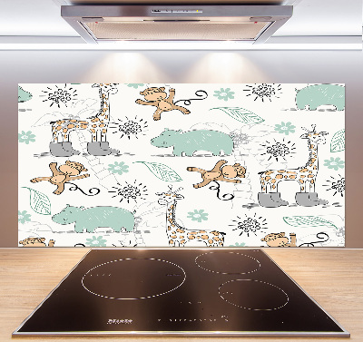Pannello retrocucina con decorazione a tema animali