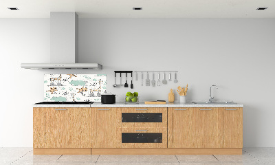 Pannello retrocucina con decorazione a tema animali