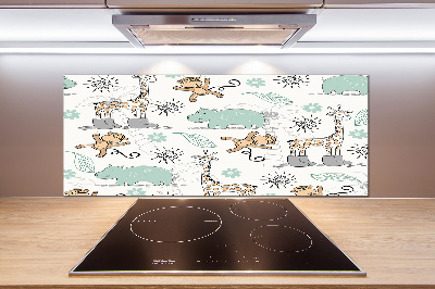 Pannello retrocucina con decorazione a tema animali