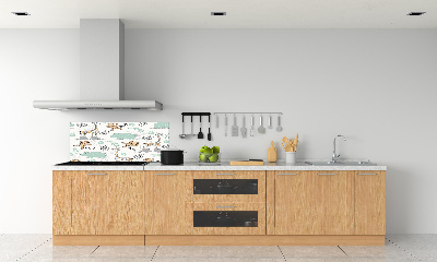 Pannello retrocucina con decorazione a tema animali