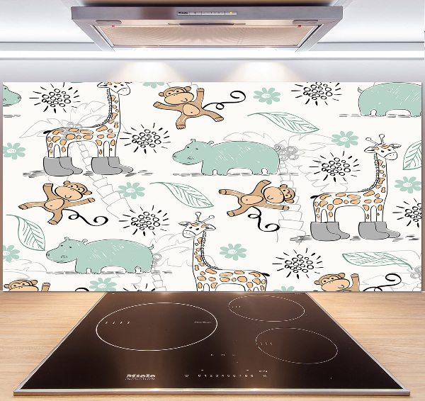 Pannello retrocucina con decorazione a tema animali