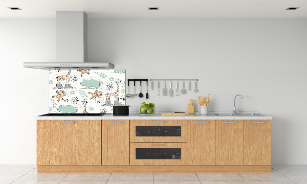Pannello retrocucina con decorazione a tema animali