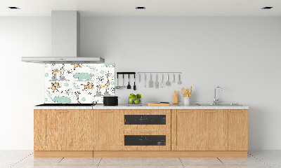 Pannello retrocucina con decorazione a tema animali