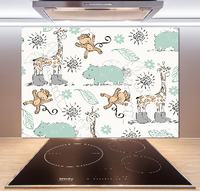 Pannello retrocucina con decorazione a tema animali
