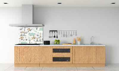 Pannello retrocucina con decorazione a tema animali