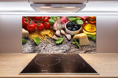 Rivestimento parete cucina con motivo ispirato al cibo italiano