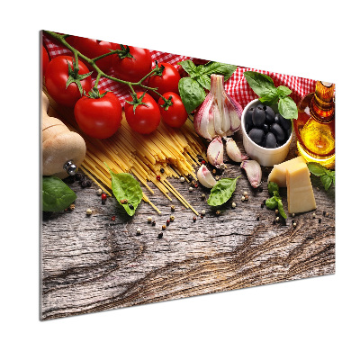 Rivestimento parete cucina con motivo ispirato al cibo italiano